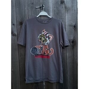 TeeFury Star Wars Cat Rebel Pilot Death Star Graphic Tee Gray Mens Large